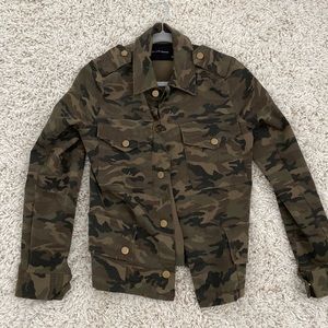 Camo print jean jacket